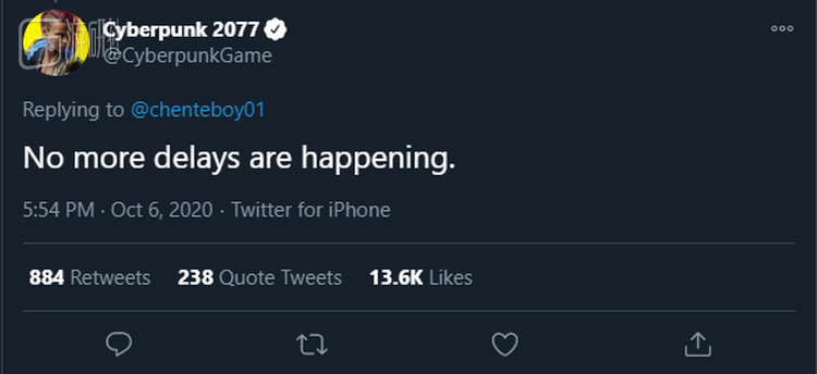 “不会再有什么延期了”，看看底下的赞数