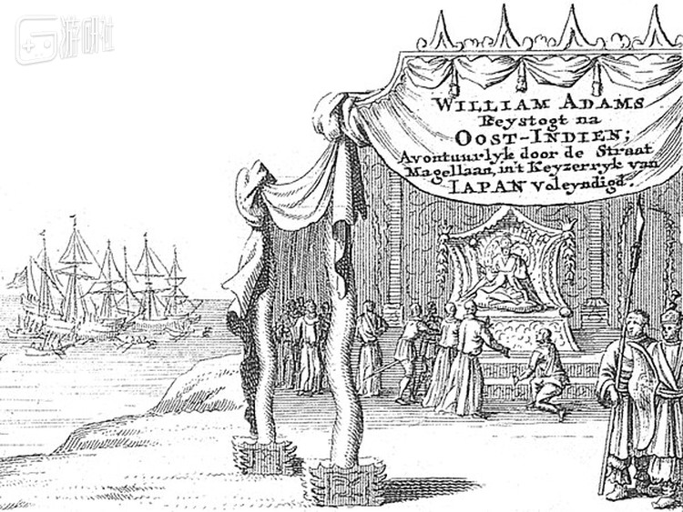 17世纪版画：德川家康接见威廉·亚当斯图