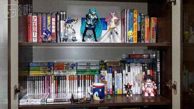 在柜子的左上角，放着几张过千元的昂贵MD游戏