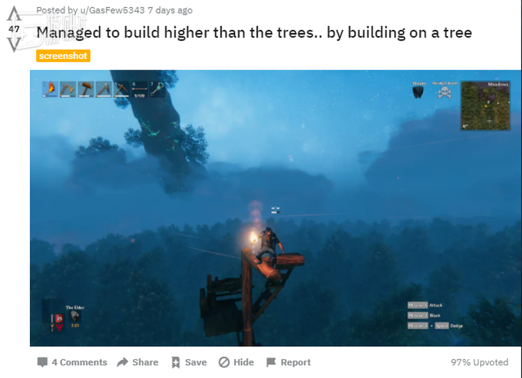 在《英灵神殿》中，大树成了玩家的头号杀手