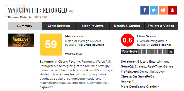 魔兽3重制版没有天梯，于是国外玩家自己搭了一个