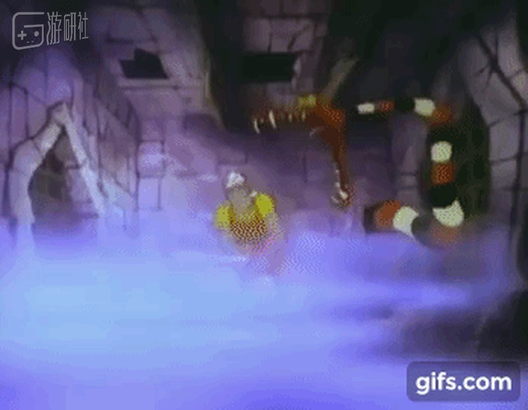 注意屏幕上方的紫色闪烁，是在提示你用摇杆输入上（不动戳大）