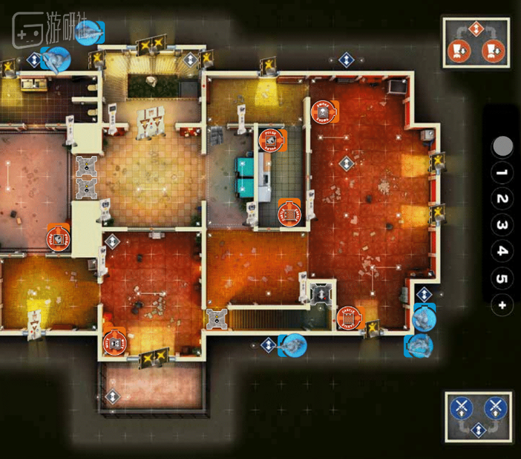 蓝色箭头只有进攻方能够使用  对应原作中进攻方挂绳上楼的设定