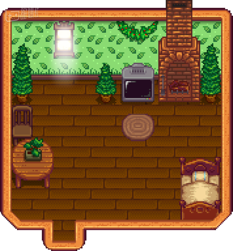 默认小屋的室内布局