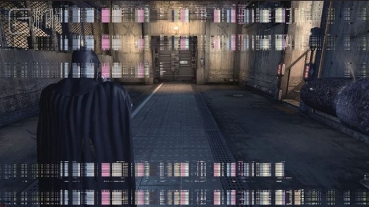 《蝙蝠侠：阿甘病院》里，受到稻草人毒气攻击后，屏幕会突然卡住并花屏