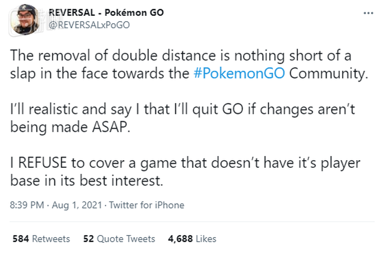 “如果官方不恢复疫情时的限制，我将远离这个游戏”