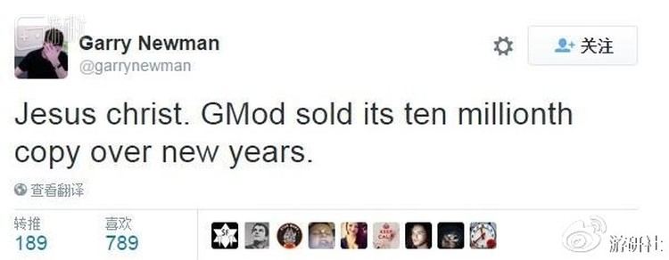 2016年1月，《Garry's Mod》销量超过1000万套