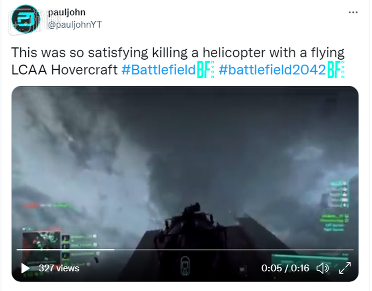 “用气垫船击落直升机真是太令人满足了！”