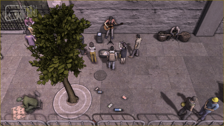 街头流浪歌手的歌声，正是游戏的主题曲