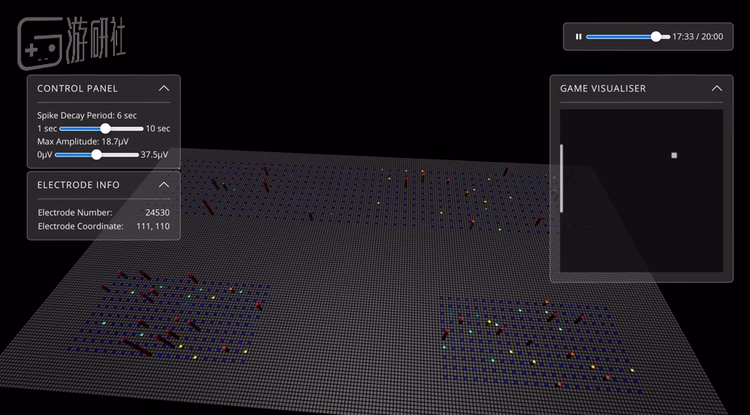 正在检测中的脑细胞打游戏过程