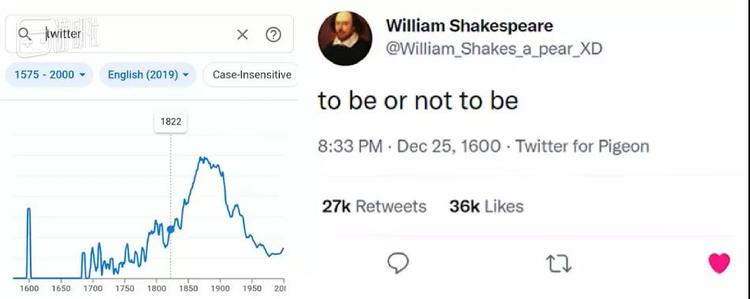 莎士比亚推文：“生存还是毁灭”  图源Youtube@Daaninator