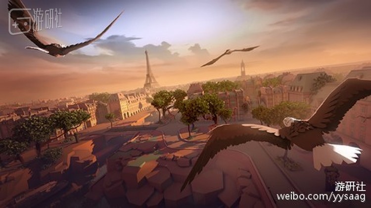 育碧总给人一种善于使用新概念和技术的印象，今年育碧关注VR游戏开发，并率先制作了一款名为《雄鹰翱翔》的实验性产品
