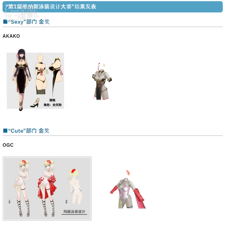 官方举办的泳装设计大赛同样被分为了“性感”与“可爱”两大类