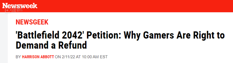 “《战地2042》请愿：为什么玩家们要求退款是正确的”