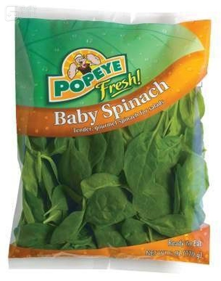 印有大力水手图案的婴儿用菠菜