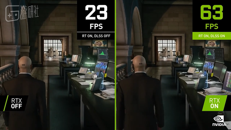 最新支持RTX的《杀手3》在开启光线追踪与DLSS下的表现对比