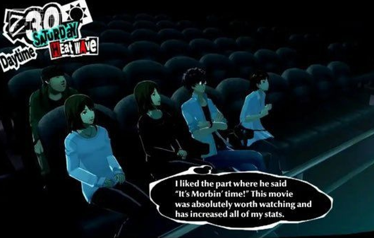 我喜欢电影里It’s Morbin Time这句台词，电影很值得一看！（实际上电影里没有这句台词）