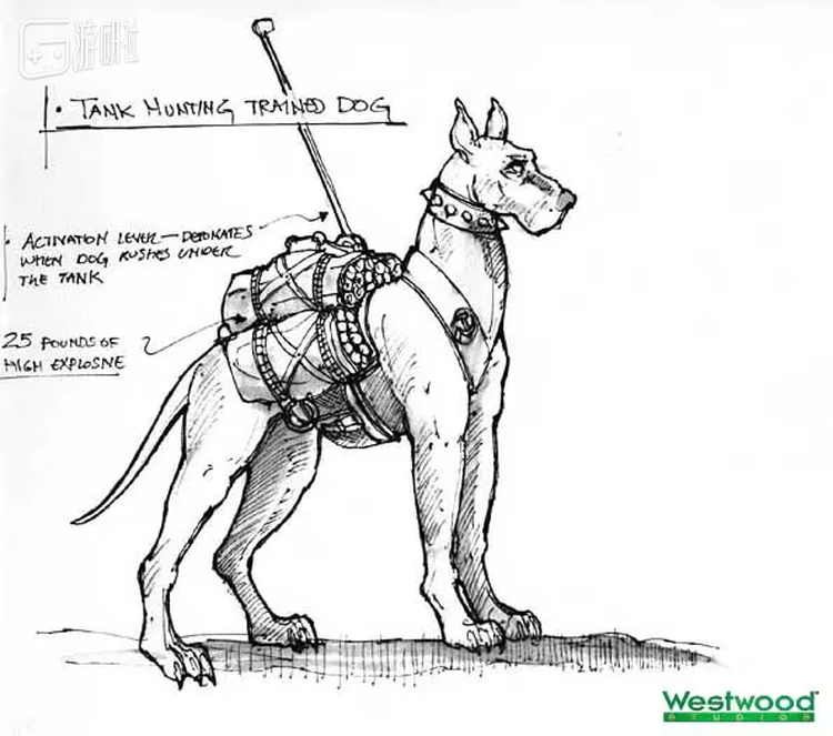 红警的废案坦克杀手自爆犬（但其实现实中有类似案例）