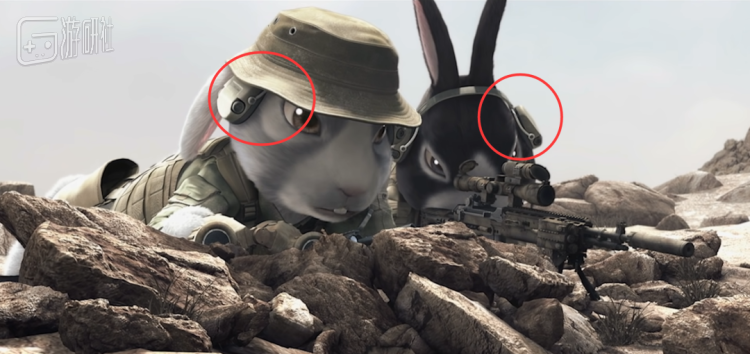 动画《猫屎一号》里兔子们戴耳机的方式