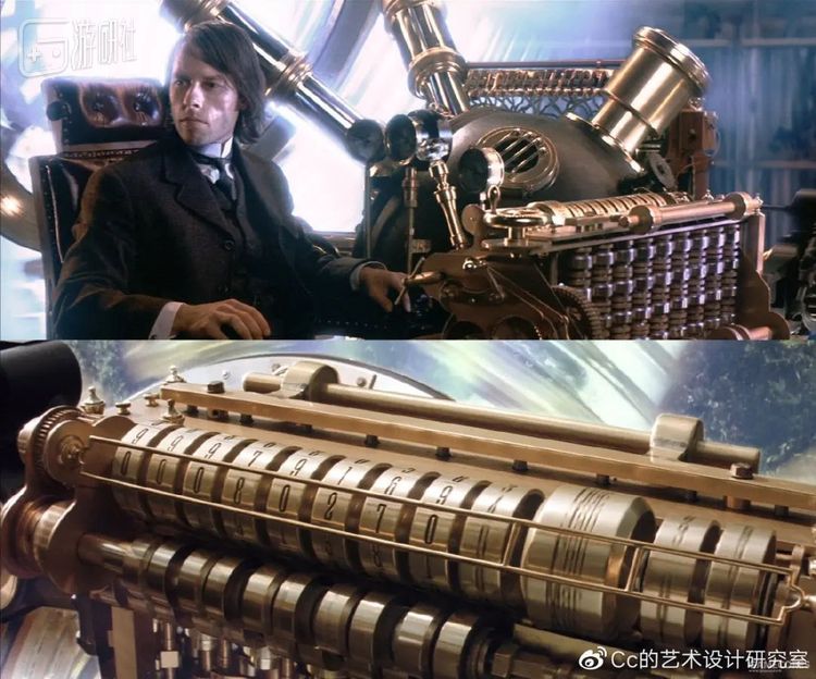 《时间机器》里的机械设计灵感也来源于现实中的差分机。从基于电子的计算机时代回看，人们通常会觉得那是一个出现得“不合时宜”的物件