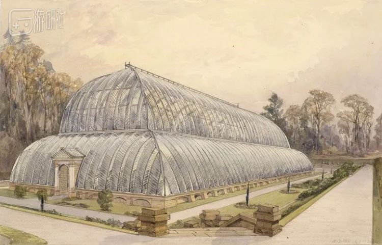 Chatsworth: the Conservatory dated 1843，William Callow