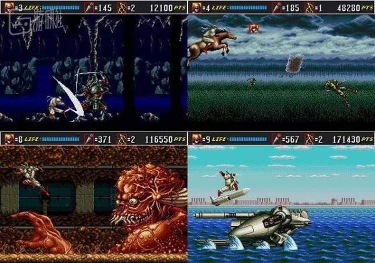 《The Super Shinobi 2》的画面代表了1993年MD的顶级水平