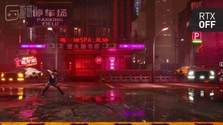 RTX开启前后的对比，可以看到环境反射质量有了显著提升，准确的实时反射替代了低分辨率的Cube Map