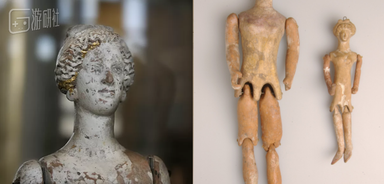 右图双腿作了分段处理，通过穿孔连线的方式与身体衔接