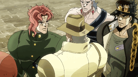 花京院眼伤治愈后回归二人对视握手（酷哥嘴角动了）