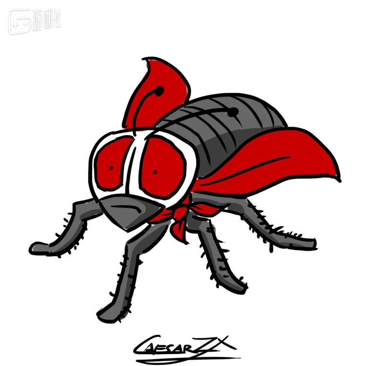 小学时，我和同学有过一场短暂的争论。当时我坚持认为假面骑士的原型一定是苍蝇，而他确信是蝗虫。不管事实是什么，反正我觉得是苍蝇。至少，决定这幅漫画怎么画的人是我，不是他。——CaesarZX