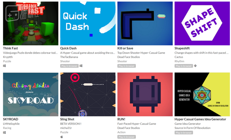 超休闲本身也是itch.io主打的一大类别