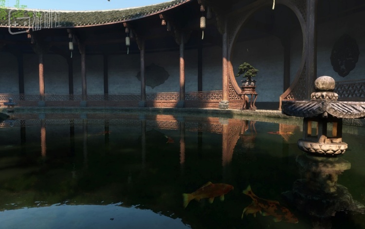 《逆水寒》此次的的DLSS 3+路径光追测试版本的4K画面