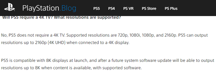 索尼解释ps5不支持1440p原因 优先考虑电视 来自游研社